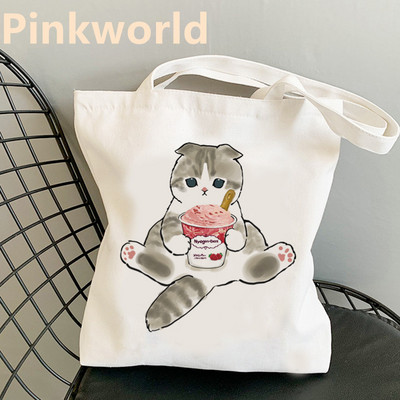 Attendance kuhinja Atletski mačji print Cool Shopper Bag Shopper Crno-bijela Ženska modna shopping torba na rame Velika torba, isporuka