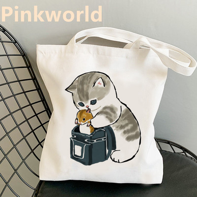 Attendance kuhinja Atletski mačji print Cool Shopper Bag Shopper Crno-bijela Ženska modna shopping torba na rame Velika torba, isporuka