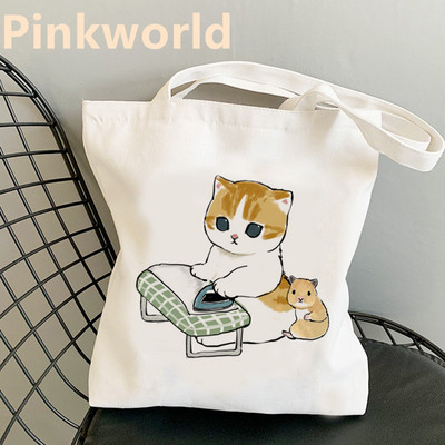 Attendance kuhinja Atletski mačji print Cool Shopper Bag Shopper Crno-bijela Ženska modna shopping torba na rame Velika torba, isporuka