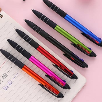 Στυλό στυλό 3 χρωμάτων Press Metal Stylus Stylus With Ballpoint Pens Screen Pens for All Capacitive Screen Student Supplies