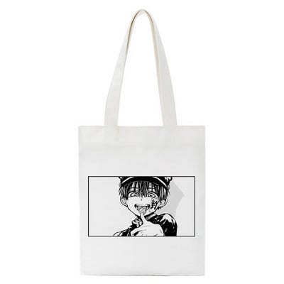 Toalet Bound Hanako Kun Eco Japanski anime print Cool Shopper Bag Shopper Black White Ženske modne shopping torbe Tote