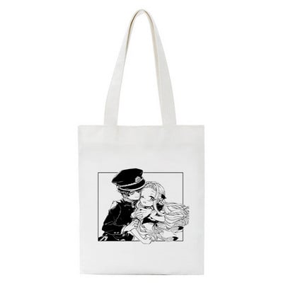 Toalet Bound Hanako Kun Eco Japanski anime print Cool Shopper Bag Shopper Black White Ženske modne shopping torbe Tote