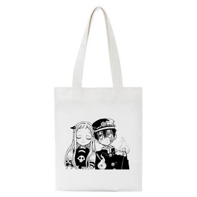 Toalet Bound Hanako Kun Eco Japanski anime print Cool Shopper Bag Shopper Black White Ženske modne shopping torbe Tote
