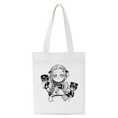 Toalet Bound Hanako Kun Eco Japanski anime print Cool Shopper Bag Shopper Black White Ženske modne shopping torbe Tote
