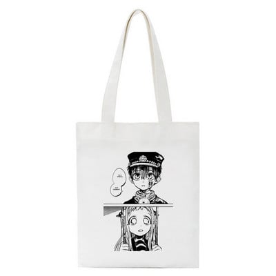 Toalet Bound Hanako Kun Eco Japanski anime print Cool Shopper Bag Shopper Black White Ženske modne shopping torbe Tote