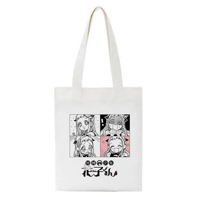 Toalet Bound Hanako Kun Eco Japanski anime print Cool Shopper Bag Shopper Black White Ženske modne shopping torbe Tote