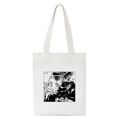 Toalet Bound Hanako Kun Eco Japanski anime print Cool Shopper Bag Shopper Black White Ženske modne shopping torbe Tote