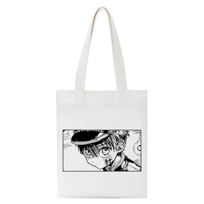 Toalet Bound Hanako Kun Eco Japanski anime print Cool Shopper Bag Shopper Black White Ženske modne shopping torbe Tote