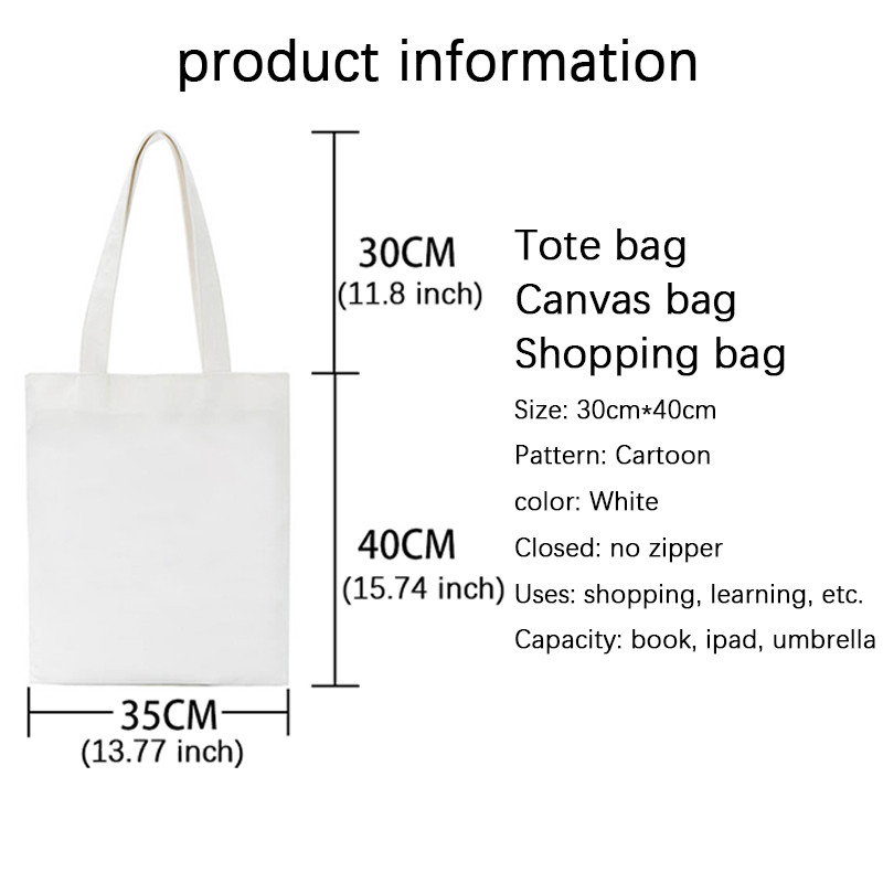 Toalet Bound Hanako Kun Eco Japanski anime print Cool Shopper Bag Shopper Black White Ženske modne shopping torbe Tote