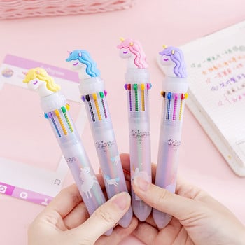 Cute Unicorn 10 Colors στυλό γραφής Kawaii στυλό Rollerball Σχολικό προμήθειες γραφείου Χαρτικά δώρου Papelaria Escolar