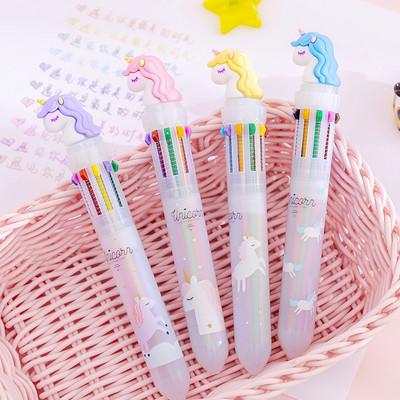 Jauks vienradzis 10 krāsu lodīšu pildspalvas rakstīšanas rīks Kawaii rullīšu pildspalva skolas biroja piederumi dāvanu kancelejas piederumi Papelaria Escolar