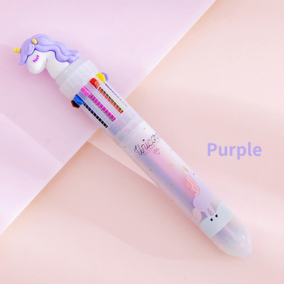 Slatki jednorog Kemijska olovka u 10 boja Alat za pisanje Kawaii roler Školski uredski pribor Poklon papirnati materijal Papelaria Escolar