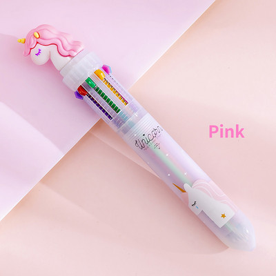 Slatki jednorog Kemijska olovka u 10 boja Alat za pisanje Kawaii roler Školski uredski pribor Poklon papirnati materijal Papelaria Escolar