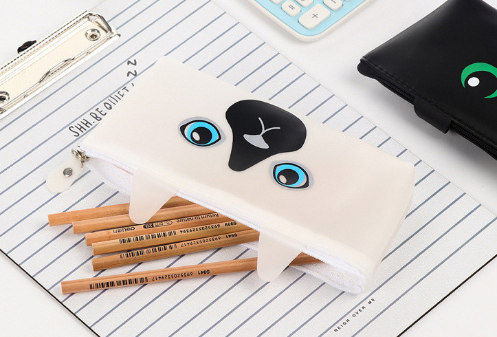 Funny Big Eyes Cat jelly Μολυβοθήκη Χαρτικά Τσάντα αποθήκευσης σχολικά είδη γραφείου Escolar