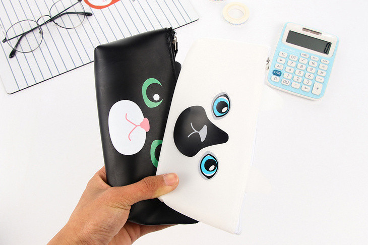 Funny Big Eyes Cat jelly Μολυβοθήκη Χαρτικά Τσάντα αποθήκευσης σχολικά είδη γραφείου Escolar