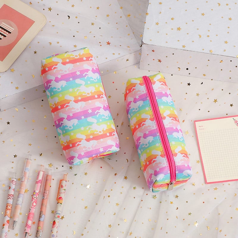 Geantă Creativă Kawaii pentru creion, cu unicorn din desene animate