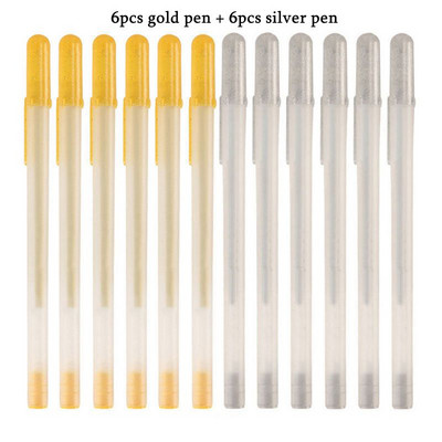 Set pix gel 3 culori auriu/argintiu/alb pixuri gel cerneală albă pentru hârtie neagră stilou alb desen, schiță, proiectare ilustrație