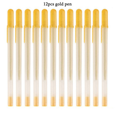 Set pix gel 3 culori auriu/argintiu/alb pixuri gel cerneală albă pentru hârtie neagră stilou alb desen, schiță, proiectare ilustrație