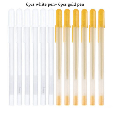 Set pix gel 3 culori auriu/argintiu/alb pixuri gel cerneală albă pentru hârtie neagră stilou alb desen, schiță, proiectare ilustrație