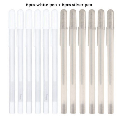 Set pix gel 3 culori auriu/argintiu/alb pixuri gel cerneală albă pentru hârtie neagră stilou alb desen, schiță, proiectare ilustrație