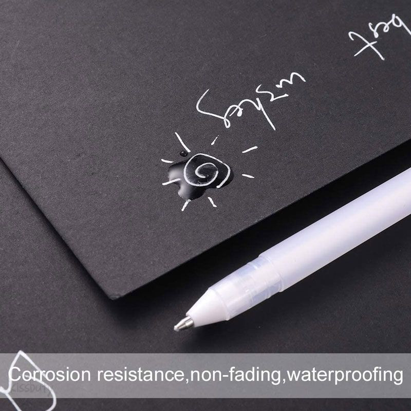 Set pix gel 3 culori auriu/argintiu/alb pixuri gel cerneală albă pentru hârtie neagră stilou alb desen, schiță, proiectare ilustrație