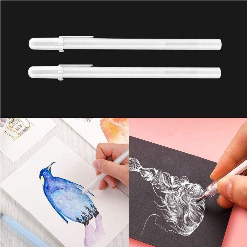 Set pix gel 3 culori auriu/argintiu/alb pixuri gel cerneală albă pentru hârtie neagră stilou alb desen, schiță, proiectare ilustrație