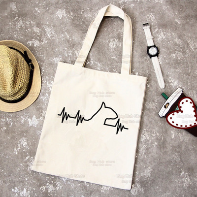 Bull Terrier Group Cute Pet Dog Logo Funny Coreea Ulzzang Cumpărător Genți de tote din pânză Genți de mână femei Harajuku Genți de umăr