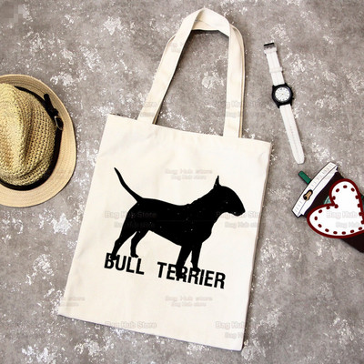 Bull Terrier Group Cute Pet Dog Logo Funny Coreea Ulzzang Cumpărător Genți de tote din pânză Genți de mână femei Harajuku Genți de umăr