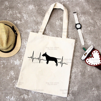 Bull Terrier Group Cute Pet Dog Logo Funny Coreea Ulzzang Cumpărător Genți de tote din pânză Genți de mână femei Harajuku Genți de umăr