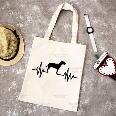 Bull Terrier Group Cute Pet Dog Logo Funny Coreea Ulzzang Cumpărător Genți de tote din pânză Genți de mână femei Harajuku Genți de umăr