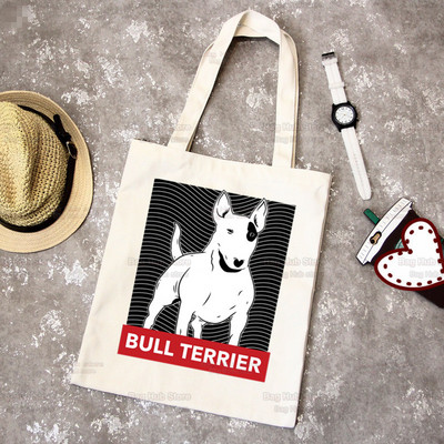 Bull Terrier Group Cute Pet Dog Logo Funny Coreea Ulzzang Cumpărător Genți de tote din pânză Genți de mână femei Harajuku Genți de umăr
