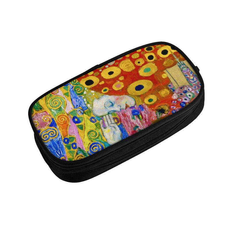 Gustav Klimti pliiatsiümbris poistele Gilrs Suure mahutavusega Artwork Pliiatsikott Box Koolitarvikud