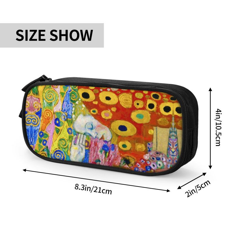 Gustav Klimti pliiatsiümbris poistele Gilrs Suure mahutavusega Artwork Pliiatsikott Box Koolitarvikud