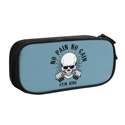 Jauks No Pain No Gain zīmuļu futrālis meitenēm, zēniem, liela glabāšanas vieta Kultūrisms Fitnesa zāle zīmuļu maisiņš Skolas piederumi