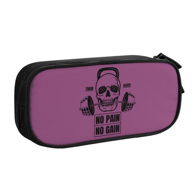 Jauks No Pain No Gain zīmuļu futrālis meitenēm, zēniem, liela glabāšanas vieta Kultūrisms Fitnesa zāle zīmuļu maisiņš Skolas piederumi