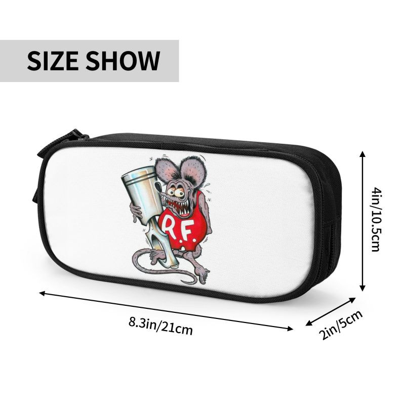 Individualizuotas juokingas animacinis filmukas Monster Rat Fink Kawaii pieštuko dėklas mergaitei berniukui didelės talpos pieštuko maišelis Studentų mokykla