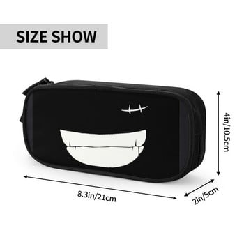 Cute Luffy Smile One Pieces Pencil Case for Girl Boy Голямо съхранение Аниме Манга Чанта за моливи Ученически пособия