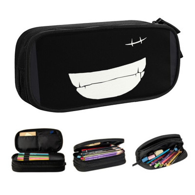 Cute Luffy Smile One Pieces Pencil Case for Girl Boy Голямо съхранение Аниме Манга Чанта за моливи Ученически пособия