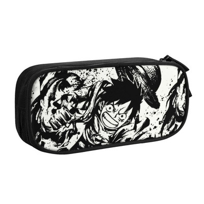 Roztomilý Luffy Smile One Pieces Pencil Case pre dievčatá a chlapcov, veľký úložný priestor pre anime a manga, ceruzka, školské potreby