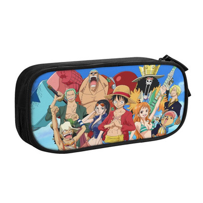 Roztomilý Luffy Smile One Pieces Pencil Case pre dievčatá a chlapcov, veľký úložný priestor pre anime a manga, ceruzka, školské potreby