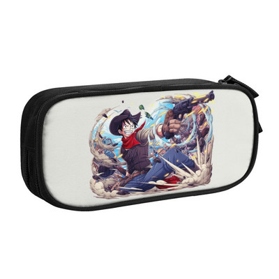 Roztomilý Luffy Smile One Pieces Pencil Case pre dievčatá a chlapcov, veľký úložný priestor pre anime a manga, ceruzka, školské potreby