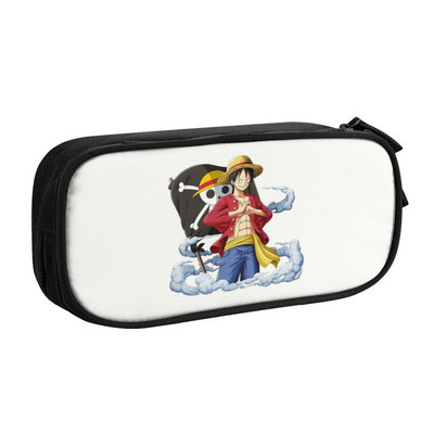 Roztomilý Luffy Smile One Pieces Pencil Case pre dievčatá a chlapcov, veľký úložný priestor pre anime a manga, ceruzka, školské potreby