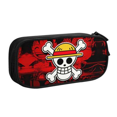 Roztomilý Luffy Smile One Pieces Pencil Case pre dievčatá a chlapcov, veľký úložný priestor pre anime a manga, ceruzka, školské potreby
