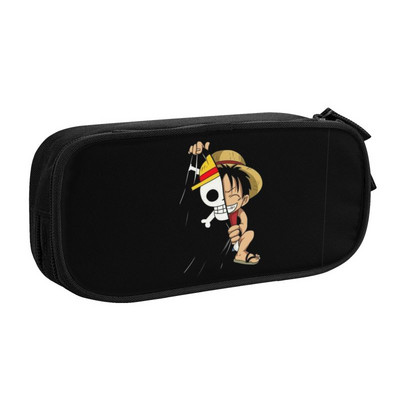 Roztomilý Luffy Smile One Pieces Pencil Case pre dievčatá a chlapcov, veľký úložný priestor pre anime a manga, ceruzka, školské potreby