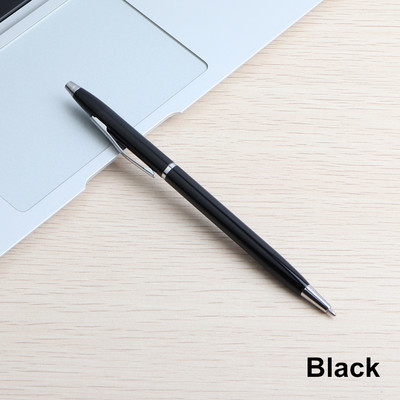 2/11 KOM Kemijska olovka Puni metal srebrne kemijske olovke za školu Ured Štap od nehrđajućeg čelika s rotirajućom tintom Boja crno plava