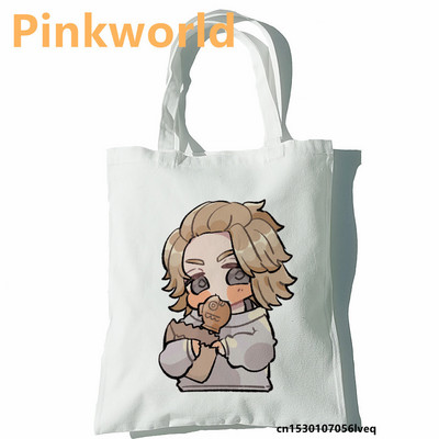 Tokyo Revengers sieviešu iepirkumu soma Funny Print Forša pircēju soma Shopper Black White Women Modes iepirkšanās soma plecu soma Soma