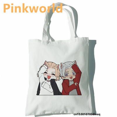 Tokyo Revengers sieviešu iepirkumu soma Funny Print Forša pircēju soma Shopper Black White Women Modes iepirkšanās soma plecu soma Soma