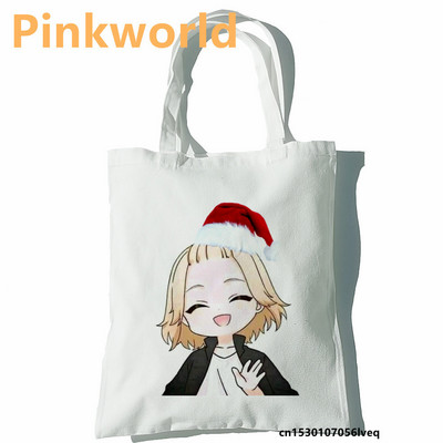 Tokyo Revengers sieviešu iepirkumu soma Funny Print Forša pircēju soma Shopper Black White Women Modes iepirkšanās soma plecu soma Soma