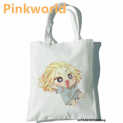 Tokyo Revengers sieviešu iepirkumu soma Funny Print Forša pircēju soma Shopper Black White Women Modes iepirkšanās soma plecu soma Soma