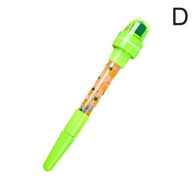 5 u 1 dječja slatka višenamjenska kemijska olovka s valjkastim pečatom sa svjetlom, smiješna čarobna olovka, dječji pribor za djevojčice